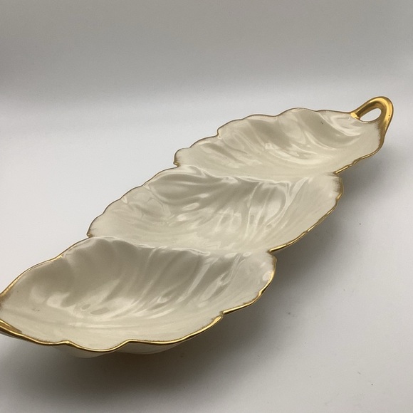 Lenox Tripoli Three Section Shell Shaped Serving Dish - Picture 2 of 12